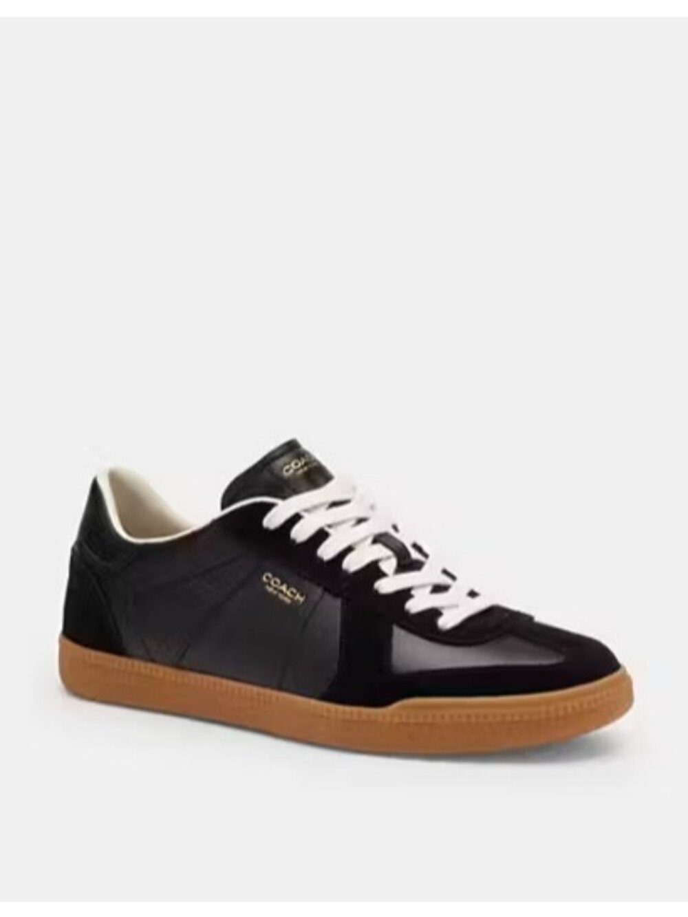 Coach Ellis Sneakers Women's Size 11 Black Leather & Suede Lace Up Low Top CAQ33